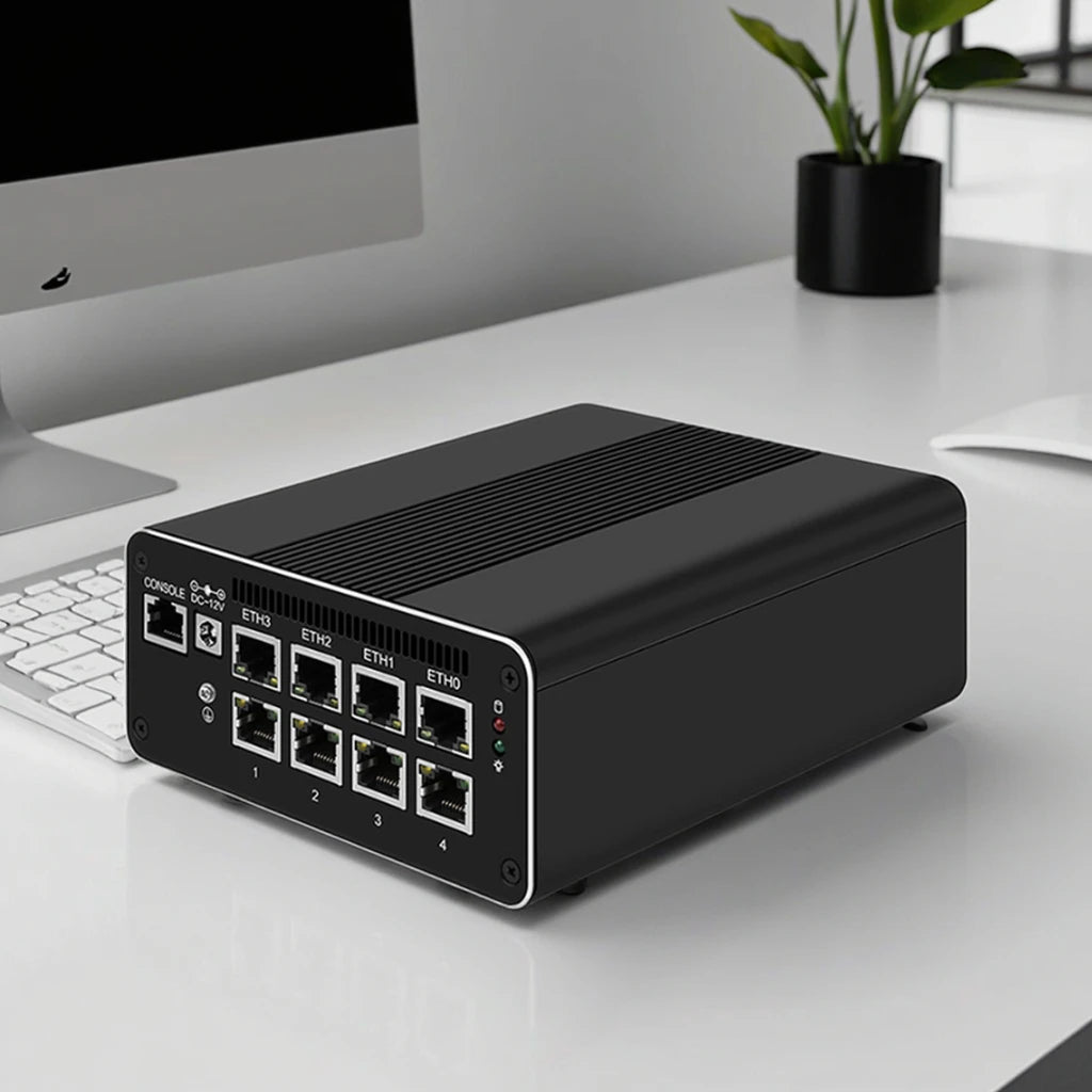 Mini PC Firewall Router i5-1250P/i3-1215U/8505 8x2.5G LAN 2x10G SFP+ Dual SATA Proxmox/PFSense/OPNsense Home Server