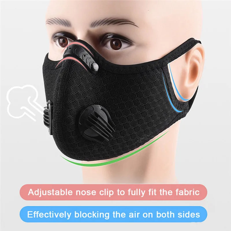 Sport Face Mask Activated Carbon Filter Dust Mask PM 2.5 Anti-Pollution Running Training MTB Road Bike Cycling Mask