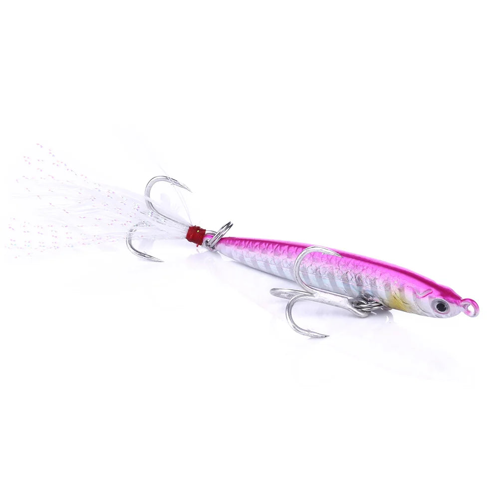 Wholesale Newup 8.2CM 42G Artificial Bait Hard Lead Slow Metal Jig Fishing Lure with 3D Eyes for Wholesale