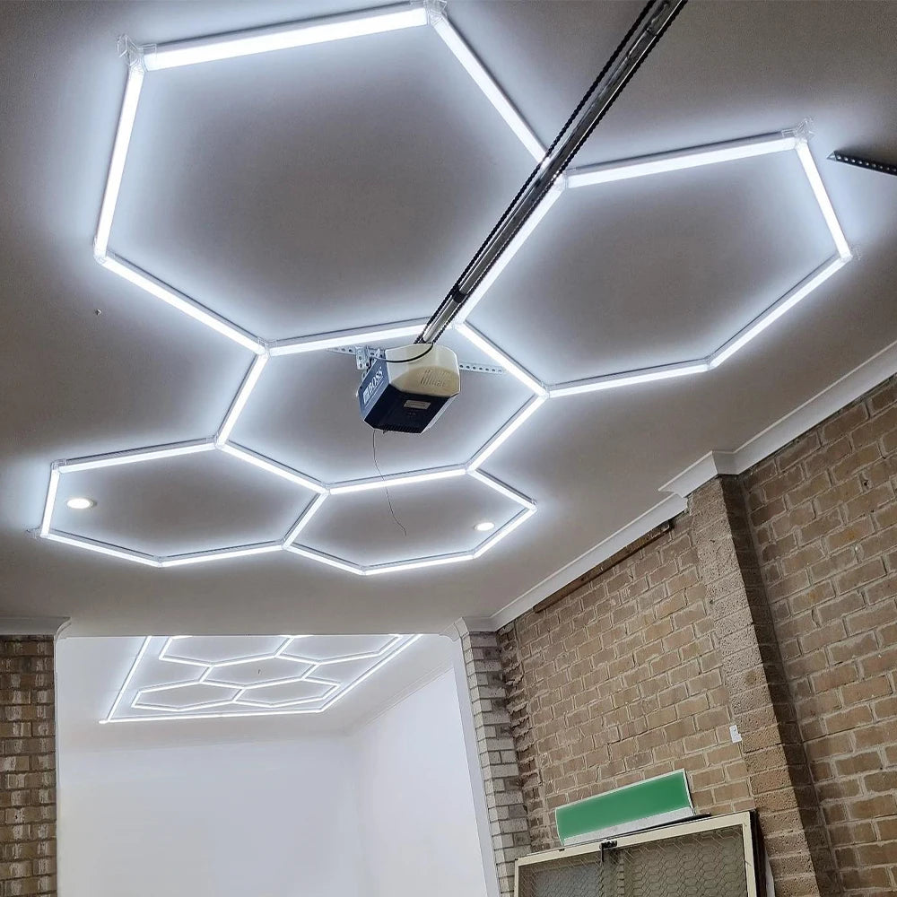 High Quality Exagonal Professional Detailing Workshop Hexagonal Garage Work Led Lights Car Wash Light Fixtures