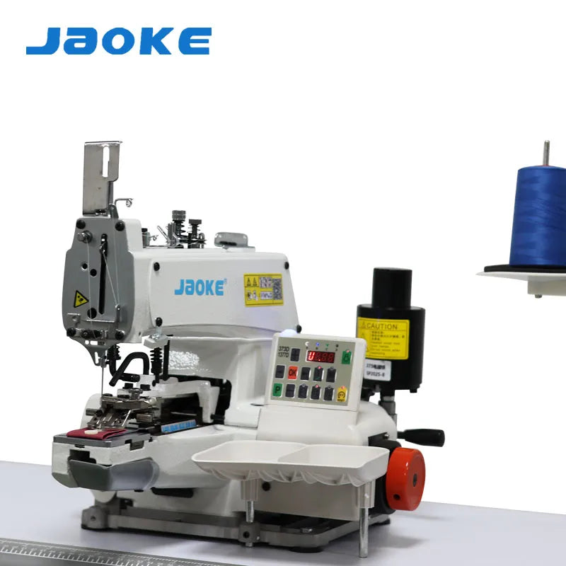 New JAOKE 373 Motorized Button Attaching Machine Full-Automatic Flat (2/4-Hole) Mushroom Buttons Iron Plastic 550W Electronic