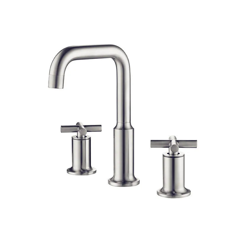 Classic Design Single Hole Bathroom Faucet Ceramic Valve Core Hot/Cold Water Basin Taps Stainless Steel for Bedroom Bathroom Use
