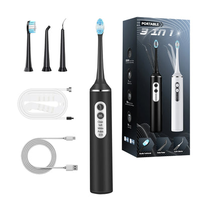 Electric Toothbrush Small Batch Customization logo Low MOQ  Powerful Smart Rechargeable 3 in 1Electric Toothbrush