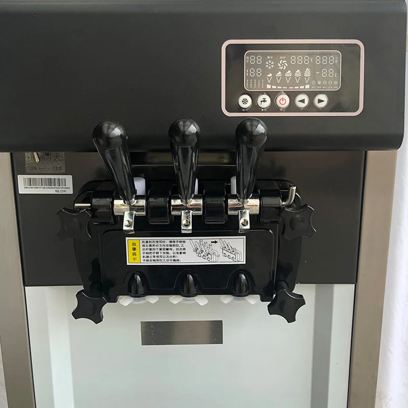 30~40L 3 Flavor Commercial Stainless Steel American Soft Serve Ice Cream Machine with Milk & Water