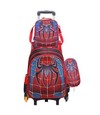 School Troilley Bag Set for boys School Trolley Backpack Set Lunch Bag School Wheeled Backpack for boys School Bookbag Rucksacks