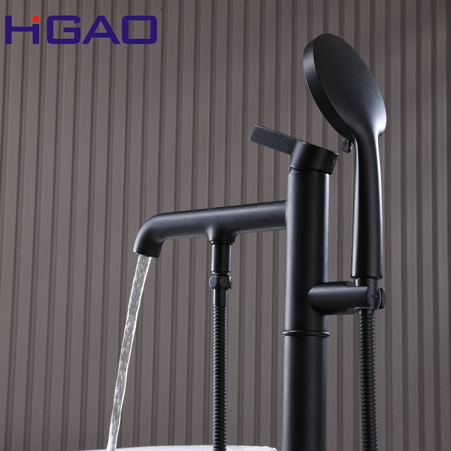 Kaiping Factory Free Standing Copper Bath Tub Mixer Tap Rain Shower Faucet Set Thermostatic Single Handle Shower Head Ceramic