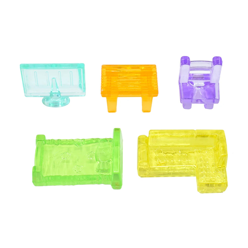 Acrylic Color Transparent Cute Children Play House Cartoon Resin Furniture Animal Decoration