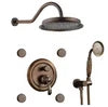 HONGDEC  Antique Brass Bathroom Shower System Bathroom Shower Faucet Set 9 Inches Rainfall Shower Faucet