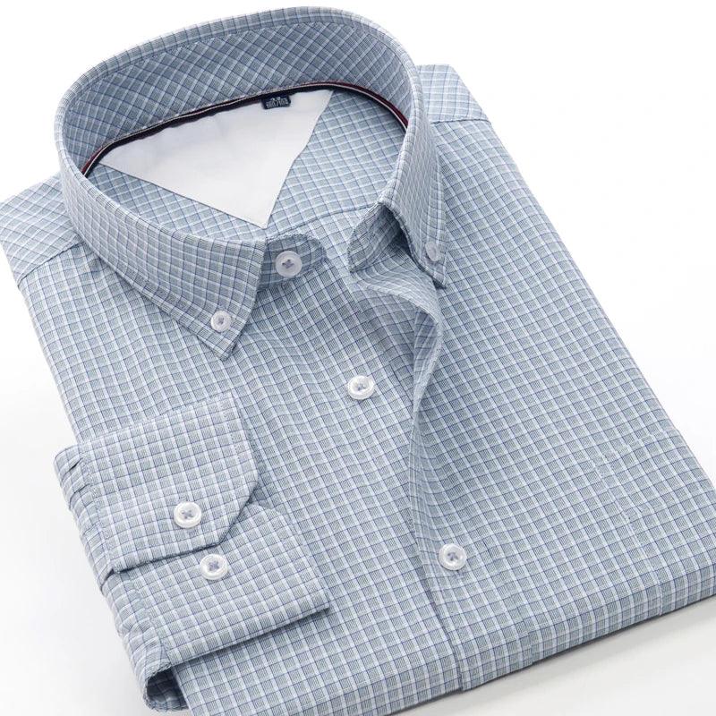 6XL 7XL 8XL 9XL 10XL Elegant Classic Youth Men's Business Casual Striped Long Sleeve Shirt Autumn Brand big Size Loose Shirt