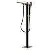 HIDEEP Contemporary Polished Bathroom Floor Stand Faucets Chrome/Black/White Ceramic Single Handle Hot Cold Water Bathtub Shower