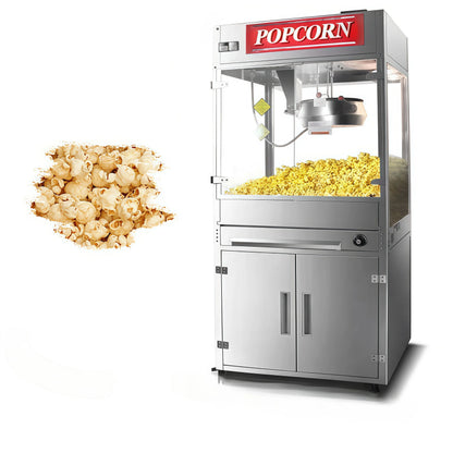 Large Popcorn Machine with 16 Oz Kettle Commercial Cinema Stainless Steel Automatic Popcorn Snack Popcorn Machine