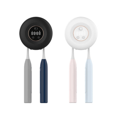 New Portable Wall-Mounted UV Heat Toothbrush Sanitizing Box with Night Light & Clock Function