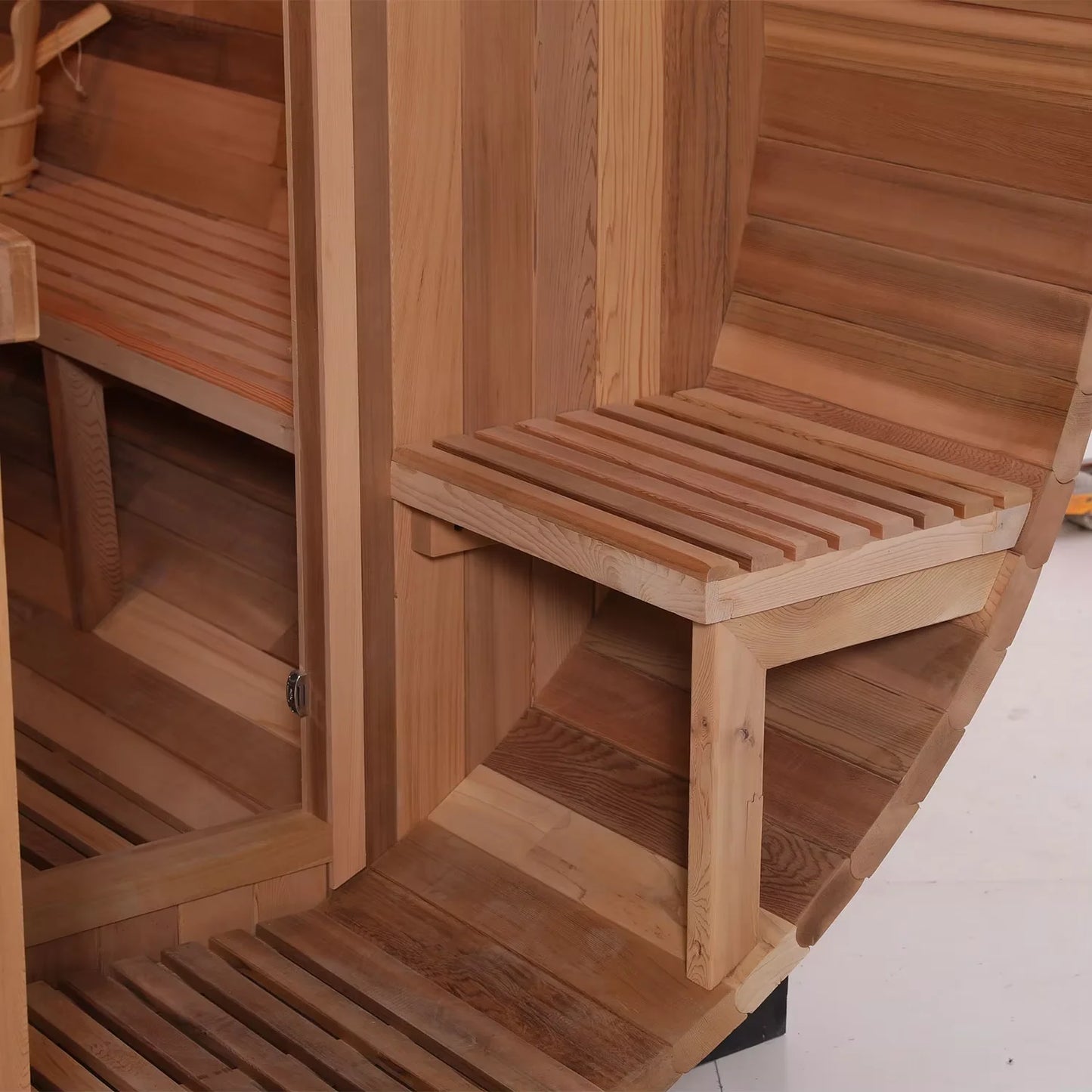 USA Warehouse Stock Solid Wood Red Cedar Help Relax Slim Body Dry Steam Barrel Sauna Room