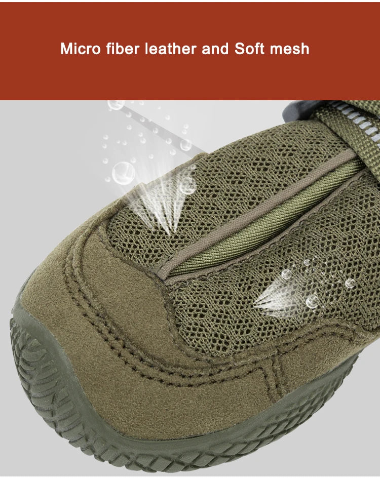 TRUELOVE Pet Shoes Waterproof Anti-slip for Puppy Medium and Large Dog Protect Pet Feet ArmyGreen Winter Snow 2/4pcs/set YS1891