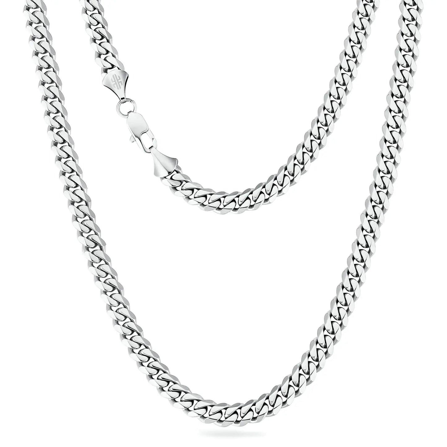 USA Free Shipping Real 8mm 14k Gold Plated Miami Cuban Link Chain Women Gifts Jewelry Stainless Steel Waterproof Mens Necklace