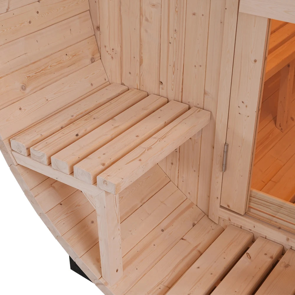 The Ultimate Backyard Wellness Retreat: All-Weather 6-Person Barrel Sauna Kit with Heater