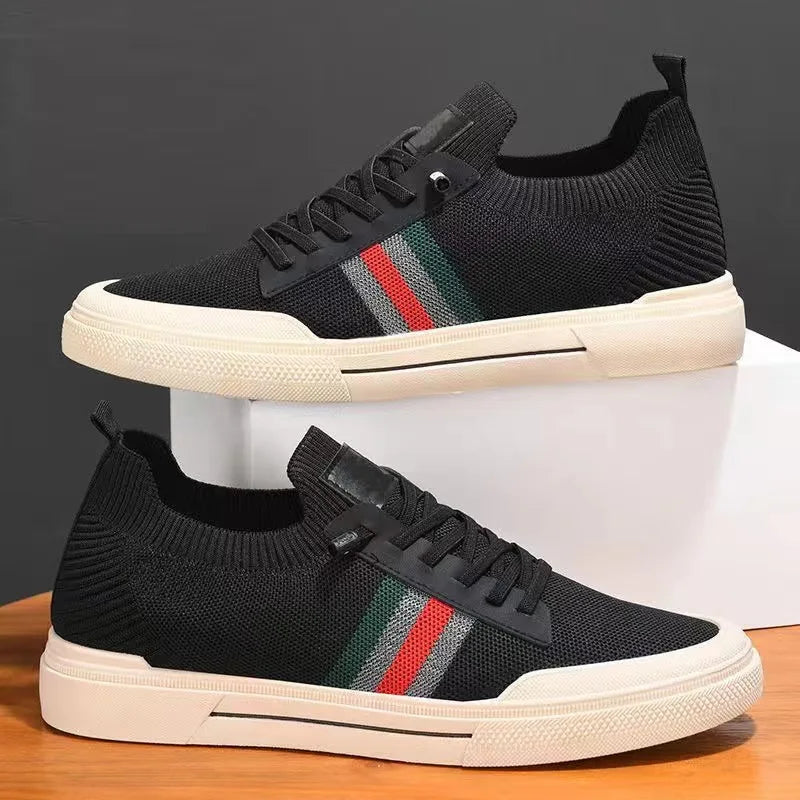 New Men's Casual Sports Shoes White Fashion Walking Shoes with Round Toe