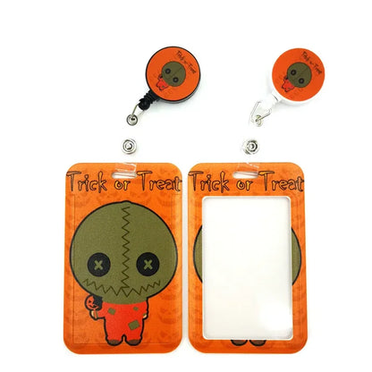 Halloween Trick R Treat Art Cartoon Anime Fashion Lanyards Bus ID Name Work Card Holder Accessories Decorations Kids Gifts