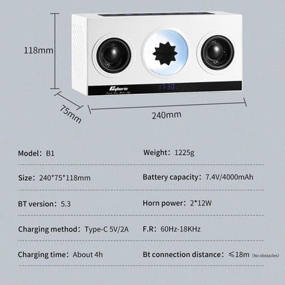 Cyboris B1 Wireless LED Music Visualization Speaker Magnetic Fluid Sound Visualizer for Outdoor Party Use USB Birthday Gift