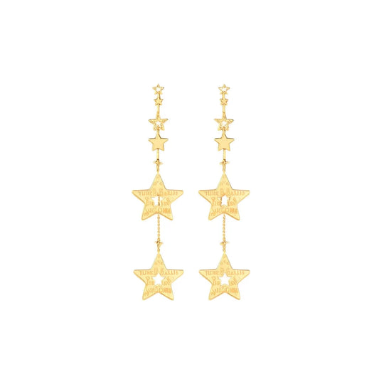Silver Gold Star Drop Earrings for Women Everyday Wear Fine Jewelry Dangle with Pearl Center Stone