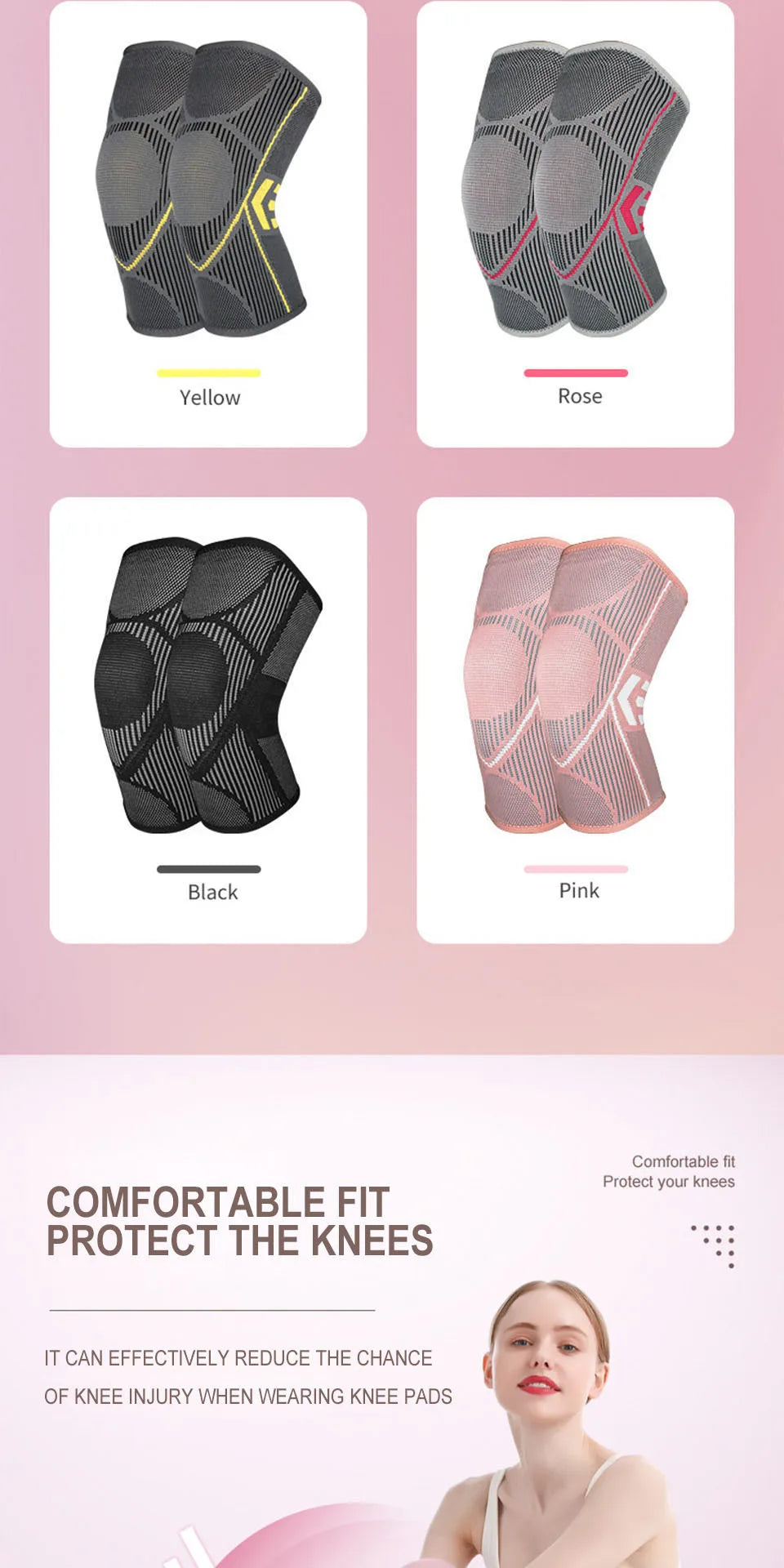 AOLIKES 1PCS Knee Brace Support for Arthritis Joint Nylon Sports Fitness Compression Sleeves Kneepads Cycling Running Protector