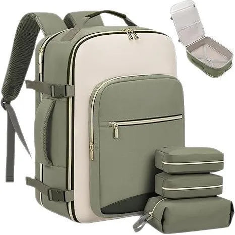 Cross-Border Color-Block Multi-Piece Set Oxford Waterproof Backpack Large Capacity for Business Trip Carry-On Luggage Laptop