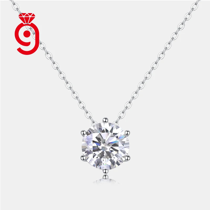 Wholesale Classic Round 1ct Moissanite Diamond Necklace Hip Hop Jewelry Custom Sterling Silver 925 Iced Out Initial Necklace
