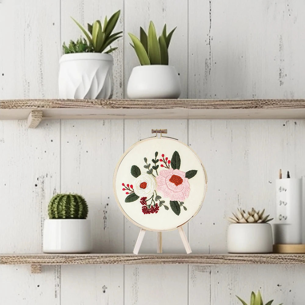 Factory DIY Flowers Practice Embroidery Set for Beginners Semi Finished Handmade Cross Stitch Decoration Crafts