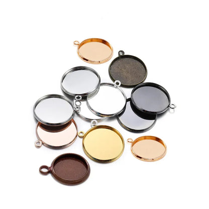 8 10 12 14 16 18 20 25mm Round Cabochon Base Tray Bezels Blank Setting Supplies For DIY Jewelry Making Findings Bracelet Pendant
