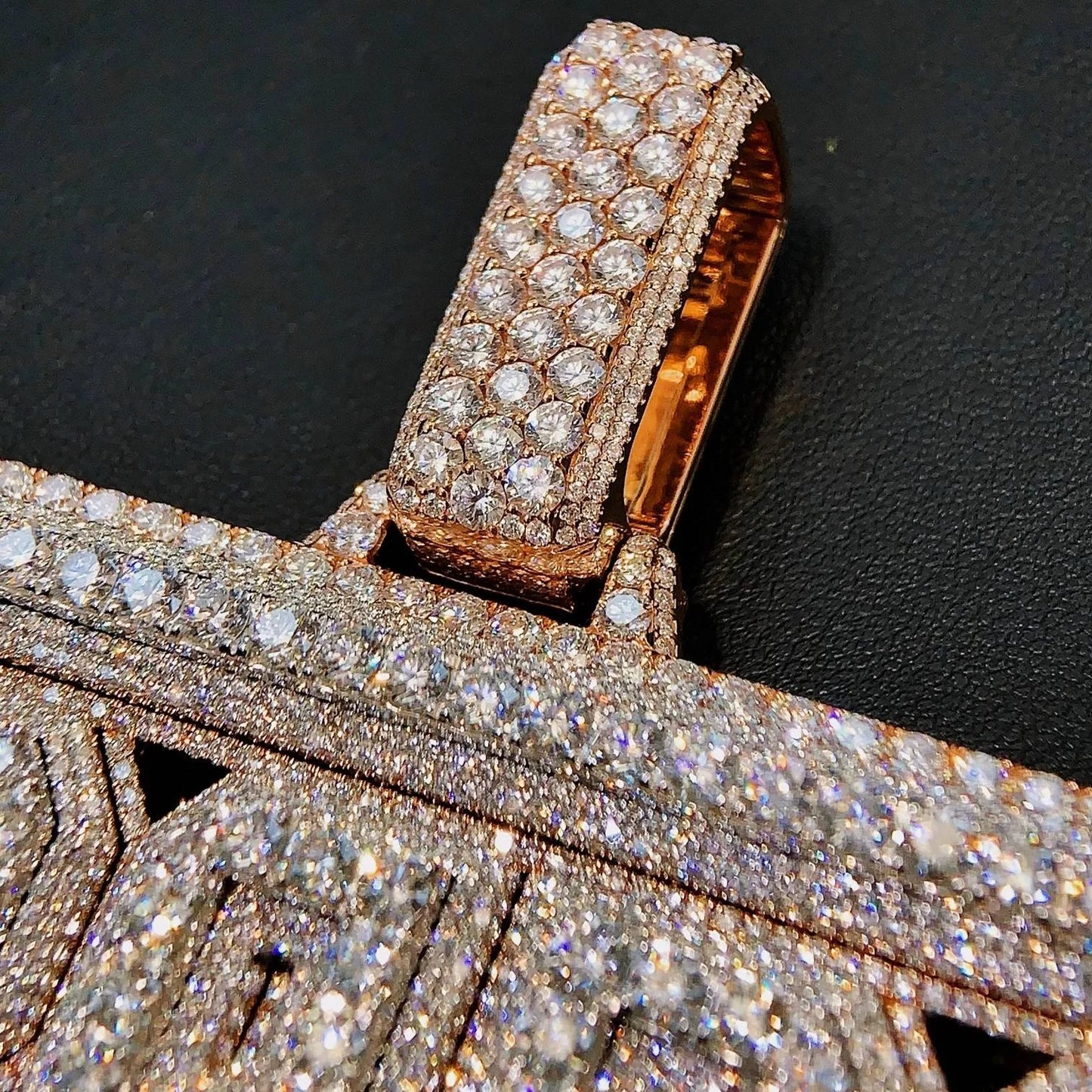 Super Bling Luxury Hip Hop Charm Pendant 925 Sterling Silver Rose Gold Plated VVS Moissanite Iced Drip Jewelry Men's