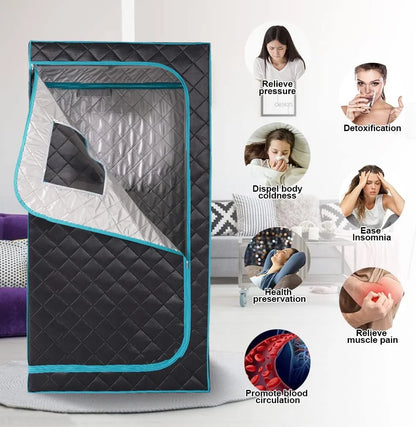 Smartmak 1 Person Size Portable Sauna Steam Sauna Tent Box Full Body Sauna for Home Spa