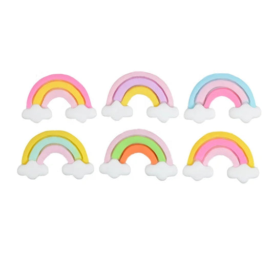 100PCS/BAG XINGROU Multi-colored Cartoon Rainbow Cloud Resin Charms for Slime Fillers Mobile Case Handcrafts Decoration by PDG ibma