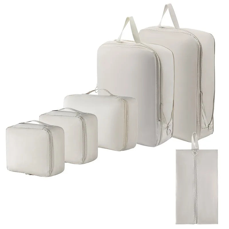 Factory 6 Pieces of Sets Portable Clothes Pouch Travel Bag Set Suitcase Organizers Packing Cubes Luggage Organizer for Travel