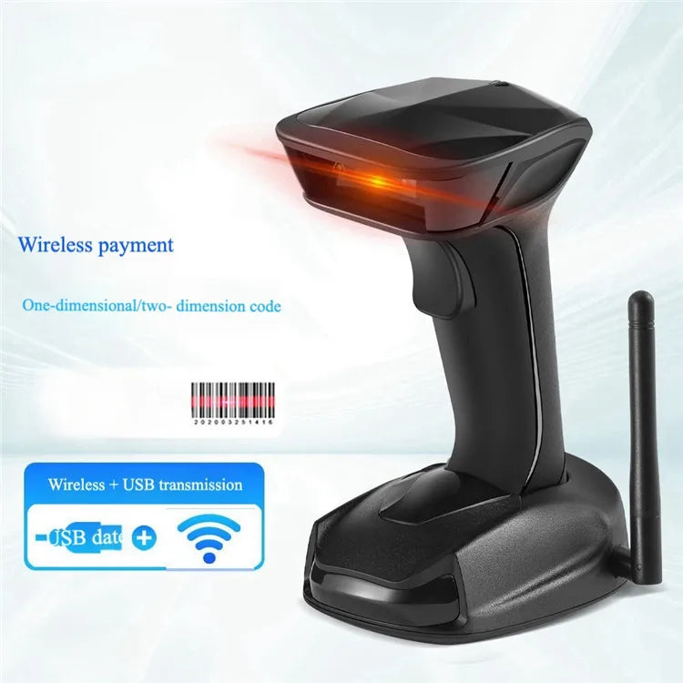 Bluetooth Wireless 2D 1D Barcode Scanner with Base Charging Station for Warehouse Logistics Scanning Mobile POS
