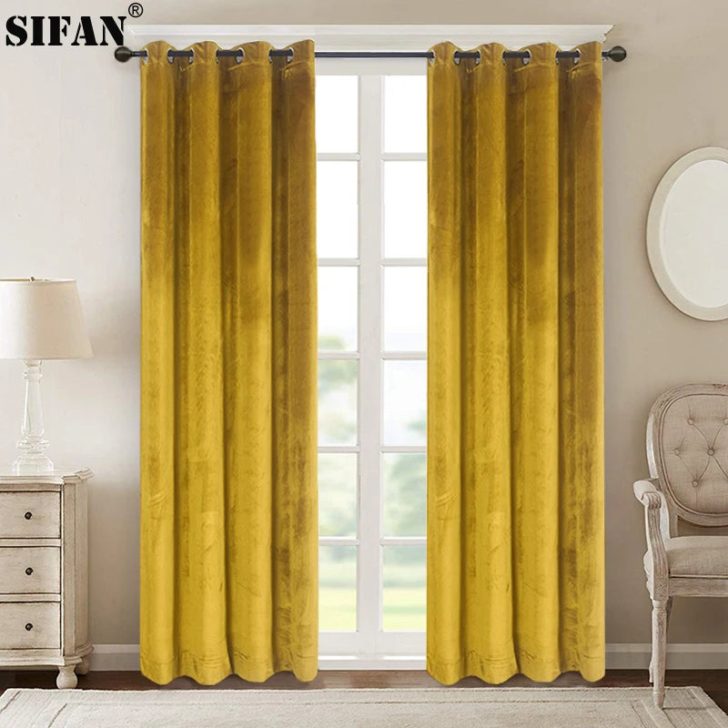 High Shading Velvet Blackout Curtain For Bedroom Insulating Modern Style Windows Living Room Curtain Home Decoration Custom Made