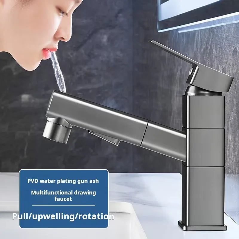 YaoPeng YP-K127 Modern Touchless Ceramic Valve Core Brass Deck Mounted 1-Handle Bathroom Basin Faucet Hot/Cold Water Mixer 306