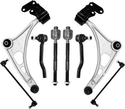 Frenzybro 8 PCs Front Lower Control Arm With Ball Joint Sway Bar Tie Rod for Honda Pilot Passport  MDX 2014-2023 4WD