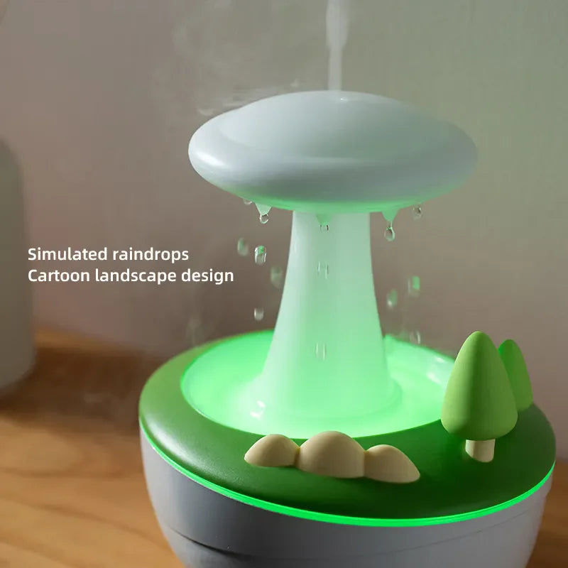 2025 New Trending 3D Simulation Landscape RainDrop Air Humidifier 7 Color Night Lights 280ML Aromatherapy Fragrant Oil Diffuser
