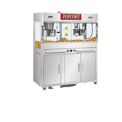 Large Popcorn Machine with 16 Oz Kettle Commercial Cinema Stainless Steel Automatic Popcorn Snack Popcorn Machine