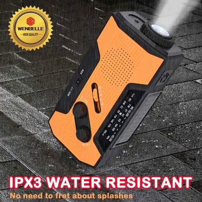 CE Certified 2000mAh Solar NOAA Radio LED Multi-Power Source for Wildfire Safety Flashlight Clock Internet Radio FM Radio
