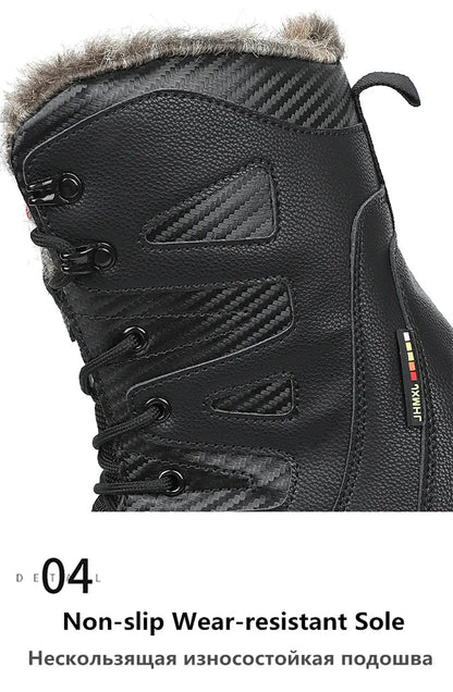 Winter Waterproof Men Boots Plush Super Warm Snow Boots Men Sneakers Ankle Boots Outdoor Men's Desert Boots Botas Hombre