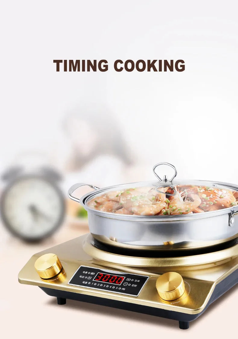 3000W Household Induction Cooker High-power Induction Cooking Stove Hot Pot Concave Cooking Machine