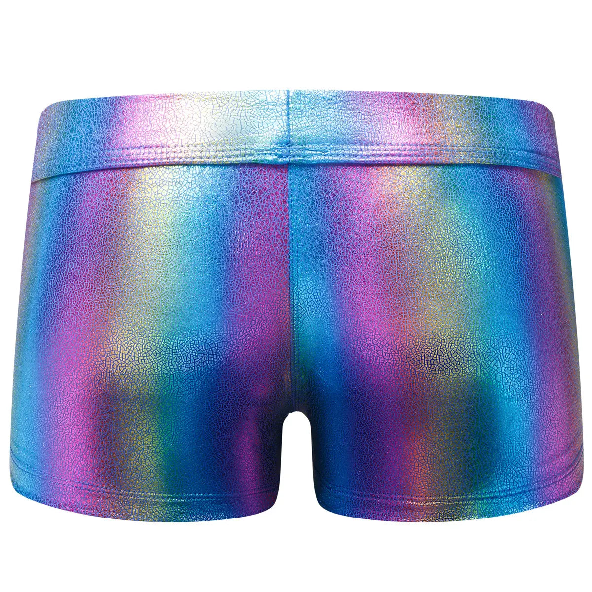 Patent Imitation Leather Shiny Fashion Low-rise Floral Knitted Boxer Briefs Waist Garment Dyed Casual Club Party Men's