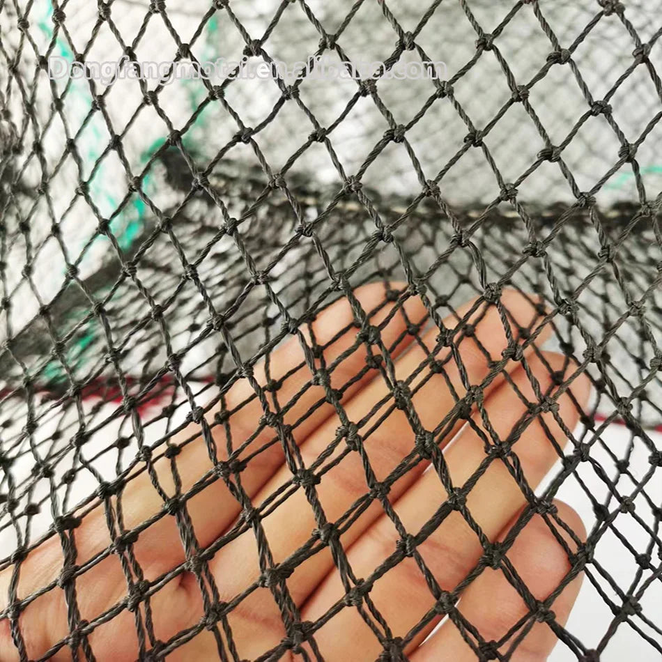 Factory Wholesale Black PE Net Foldable Crab Pot Shrimp Trap with Double Knot Agricultural Tools Fishing Cage Nylon Material