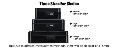 AJF Black Cold Rolled Steel Cash Safe Box Combination Lock Secure 7.87"x6.30"x3.54" Money Tray for Indoor/Outdoor Use Model
