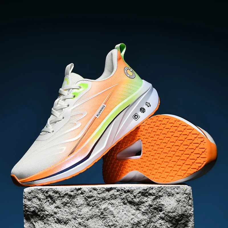 Premium Breathable Mesh Running Shoes Lightweight Carbon Fiber High-Traction Outsole US 13/ EU 47-48 Winter Anti-Slip Foam