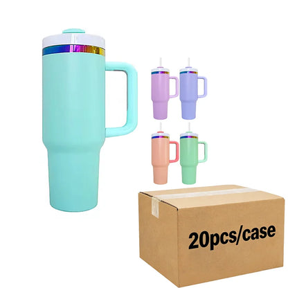 Us Warehouse 40 OZ Colorful Rainbow Plated Leak Proof Office Use 40 OZ Tumbler for Home Office Outdoor Daily Use