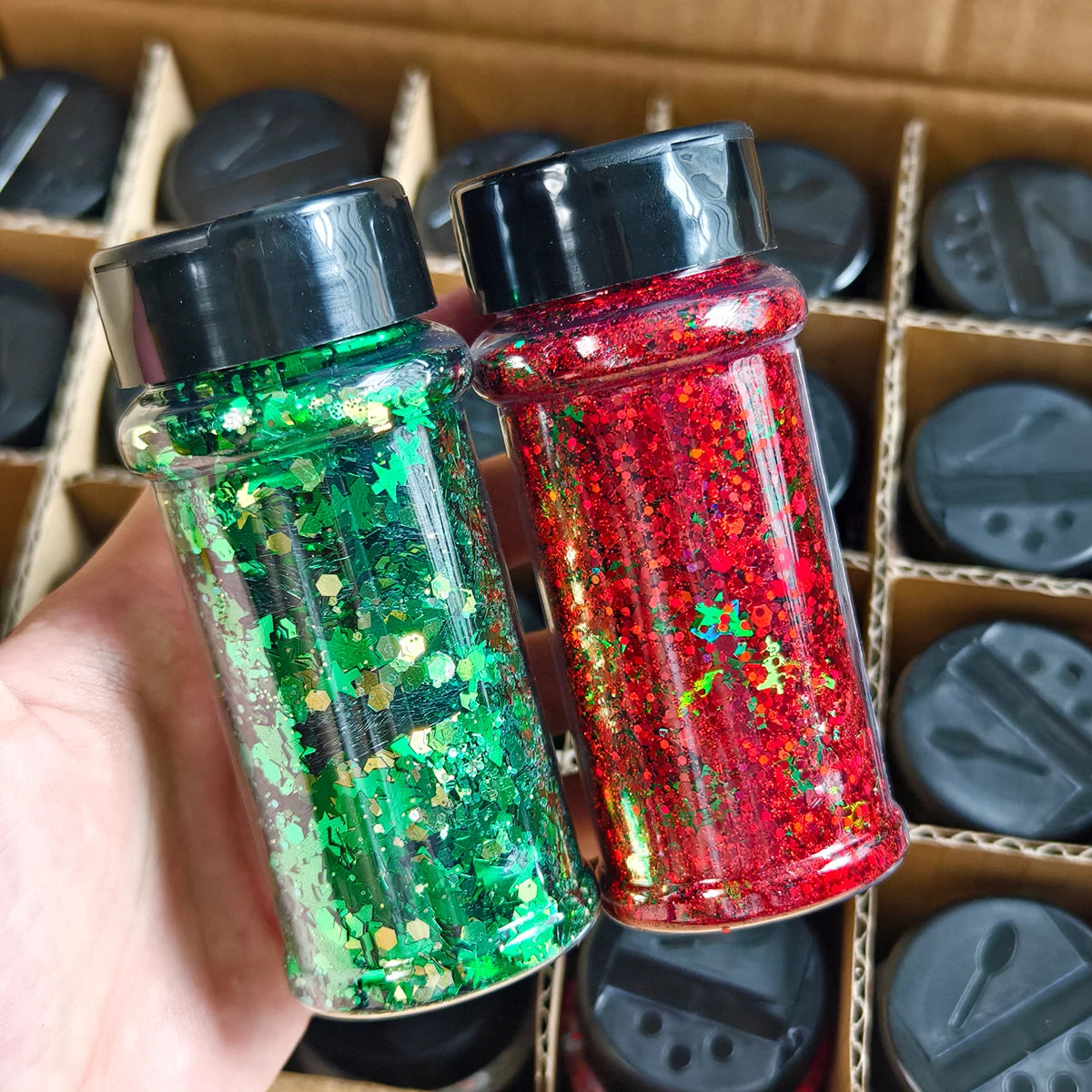 Free Shipping 2oz Shaker Bottle Jars Christmas Chunky Mix Glitter for Snow Globe Tumbler Cups