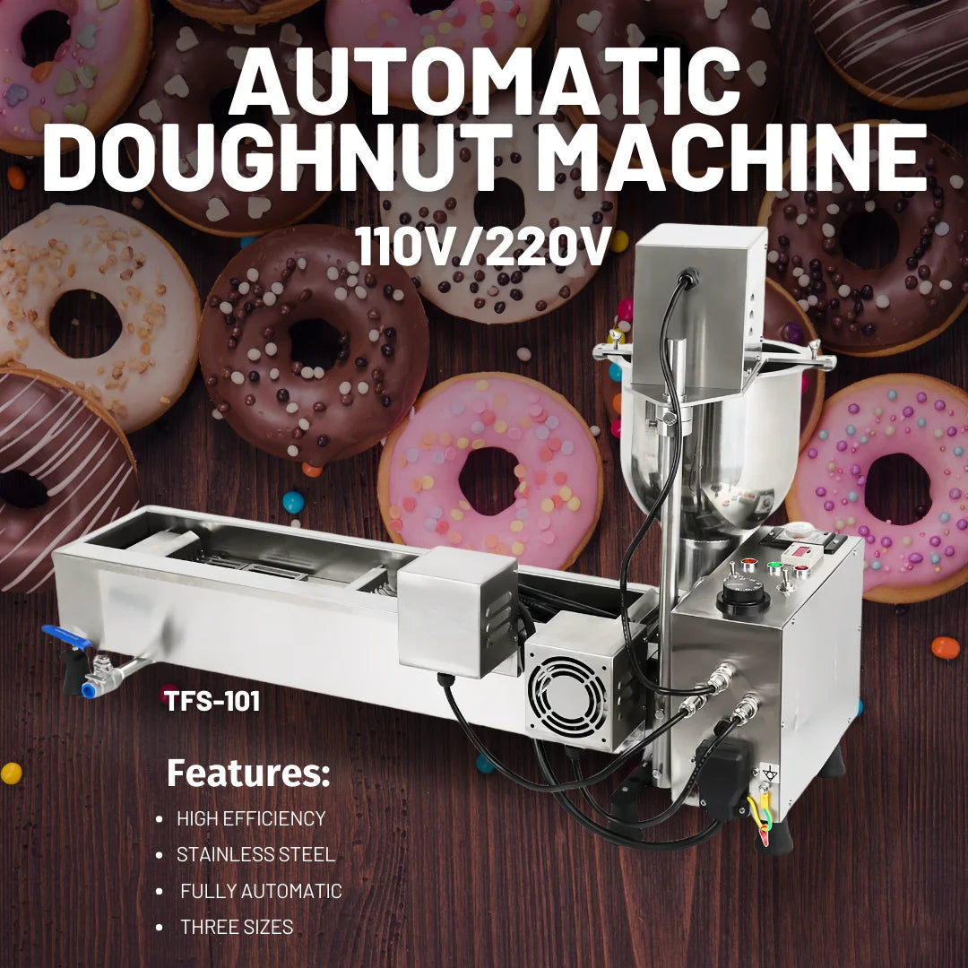 Automatic Donut Machine User-Friendly Control Mini Donut Machine Maker 3KW Durable 11V/220V Commercial Donut Making Machine