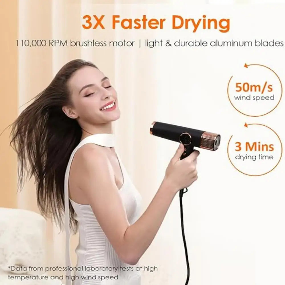 110000 Rpm High Speed Hairdryer Constant Temperature Hair Care Ionic Blow Dryer Electric Leafless Hair Dryer for Salon Household